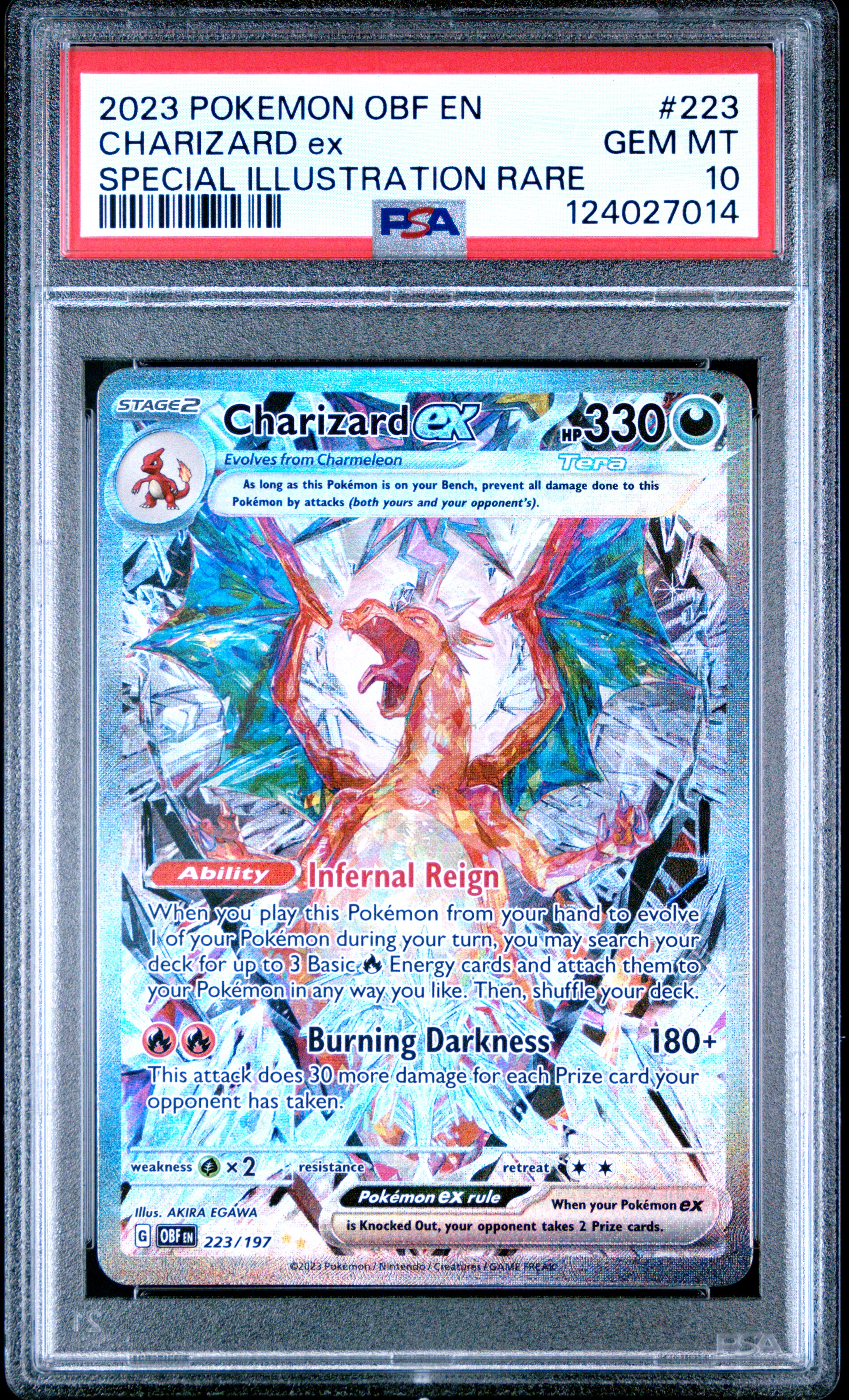 Charizard ex - 223/197 SV03: Obsidian Flames (PSA 10) pulled on Gemint